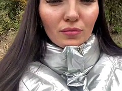 Leie, Blondine, Dildo, Flashen, Masturbation, Im freien, Öffentlich, Titten