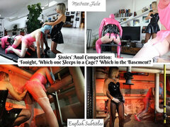 Sissy Anal Contest: Who Gets Locked in Cage? Basement Punishment by Mistress Julia