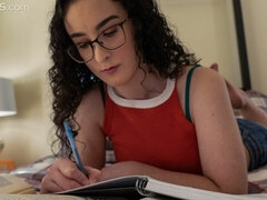 Soverom, Stor kukk, Kukk suging, Bakfra, Briller, Hårete, Slikking, Student