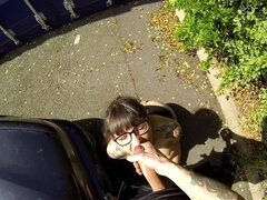 Kuřba, Brunetka, Na psíka, Na tvár, Hd, Prirodzené prsia, Vonku, Polícia