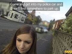 An officer not a gentleman: Stunning busty brunette can't resist