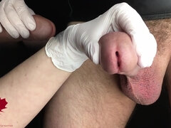 Fetiš, Rokavice, Dekle drka tiča, Lateks, Medicinska sestra, Orgazem, Sperma, Squirting