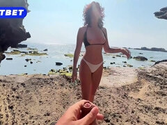 Darcy Dark - Public Blowjob On The Beach And Creampie On The Hotel Balcony