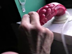 Sissy Takes Dragon Dildo Deep   Sissy Crossdresser Anal Training