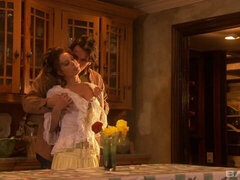 Μεγάλος πούτσος, Πίπα, Μελαχροινή, Μαλακία με το δάχτυλο για γυναίκες, Κουζίνα, Γλείψιμο, Μουνί, Ρετρό