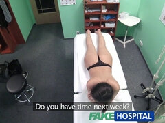 Watch this hot student with black hair beg for a hard dick in her fakehospital exam