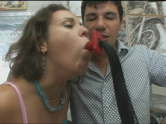 Stora tuttar, Avsugning, Sammanställning, Sperma shot, Dildo, Grov, Trekant, Vintage