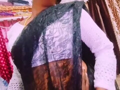 Black Saree Indian Housewife Cheating with Father-in-Law Telugu Dirty Talk & Hardcore Fucking