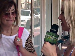 Hot models playing hoola hoop for money