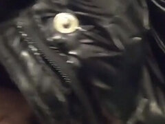 Milfycalla My Friend Cum 3 Times on My New Black Shiny Puffy Downjacket!-174