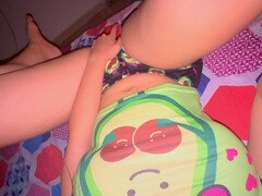 18, 아마추어, 침실, 커플, 크림파이, 팬티들