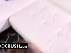 Dadcrush - lovely 18 years senior stepdaughter disrobes for her step-father and gaggs on his pulsating dong