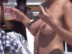 Big Tits Topless Horny teens Beach Voyeur Bikini HD Video Spycam