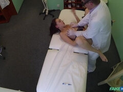 Leie, Betrug, Paar, Arzt, Fingern, Massage, Muschi, Uniform