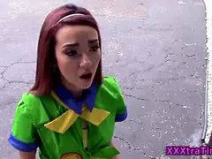 Small teenager blowing