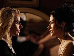 큰 가슴, 키스, 레즈비언, 대단히, 랑제리, 수음, 밀프, 젖가슴