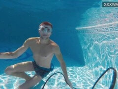 Perfect body, hot teens, underwater pool