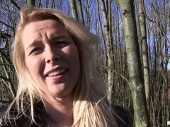 Leie, Tussi, Blondine, Blasen, Tschechisch, Europäisch, Hardcore, Im freien