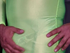 New Lime Green Tight Dress and Floral Print Lingerie