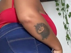 BBW Ebony Farting Beauty in Blue Jeans