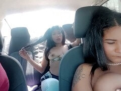 My friends get wild in my car on the ride home