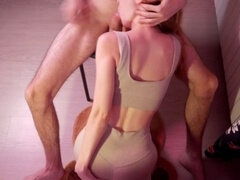 Fitness girl, sloppy blowjob, real couple homemade