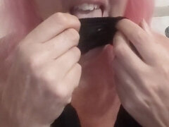 Sniffing, Licking and Rubbing Panties