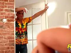 Fake hostel - he sends his thick tastey cougar wifey in to nail a schoolgirl