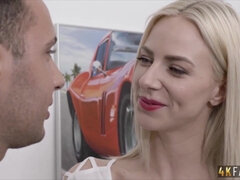 Hot Blonde Cherie Nathaly Seduces Her Client - Big dick