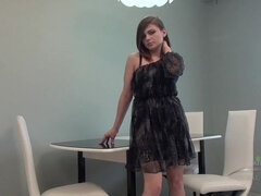 엉덩이, 드레스, 갈라지는, 머리카락이 많은, 힐, 오르가슴, 보지, 빼빼한