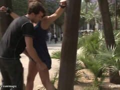 Spanish bi-atch abased in public (James Deen, Goddess Donna, Sara May, Tormentor James)