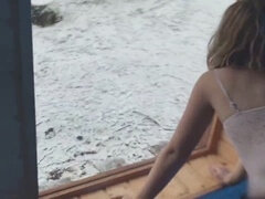 Amatőr, Fürdőszoba, Strand, Pár, Ondó fröcskölés, Érett feleség, Szabadban, Gőzszoba