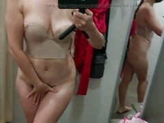 Hot mom Amateur_Ms tries on outfits, showing off her big tits, hairy pussy, and big nipples