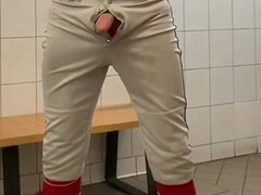 Buff Dilfjockdad87 Edges in the Locker Room in Baseball Gear