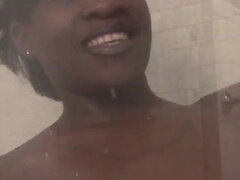 Oshun Breeze BBW ebony-skinned busty fucks black cock to enjoy cum