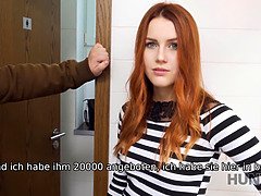 Belle mit roten Haaren von Fremden in Toilette vor BF gefickt