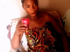 아프리카인, 큰 엉덩이, 집에서 만든, 자연의 가슴