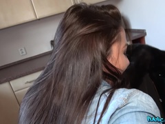 Public Agent (FakeHub): Tiny Russian takes cock for cash