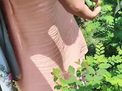 아시안, 인도인, 대단히, 젖꼭지, 야외의, 공개적인, 보지, 단단한