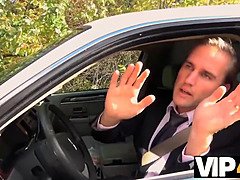 Random passerby scores luxurious bride in the wedding limo