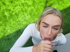 Emma Hix sucks big beautiful male stick and gets screwed in POV