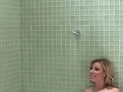 Big Ass Blonde Fucks Her Handyman in the Bathroom and Her Husband Joins Them.