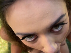 Fucking this horny young lady in the middle of the park
