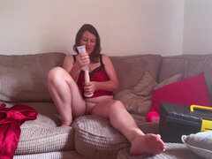 영국인, 딜도, 여자, 랑제리, 수음, 나이든, 보지, 혼자