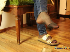 Golden Slides & Sheer Nylon - Slow Dangling in Warm Light