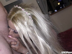 Blonde Girl Wiht Her Hot Ebony Friend in Gangbang Action