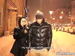 She is nerdy - winter-time casual fuck marina teenager sex