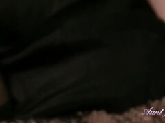 Tante, Brunette brune, Masturbation, Collant, Solo