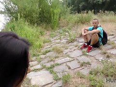 커플, 음경, 여자친구, Hd, 돈, 공개적인, 빨아들이는