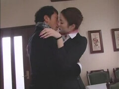 Adorable breasty Japanese gal is fingering her tight cunt